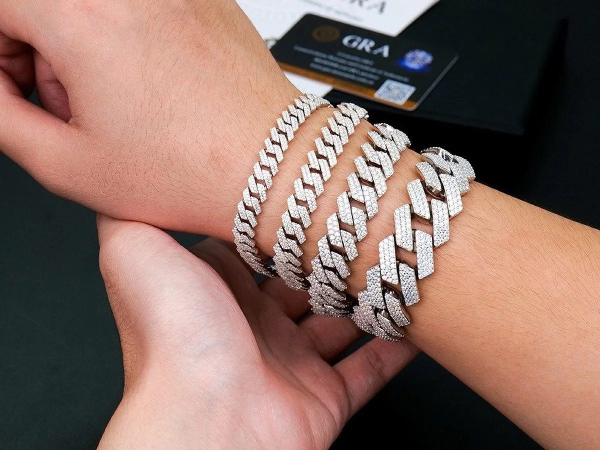 Gold chain bracelets in curb and paperclip links, by Vesta Jewelry