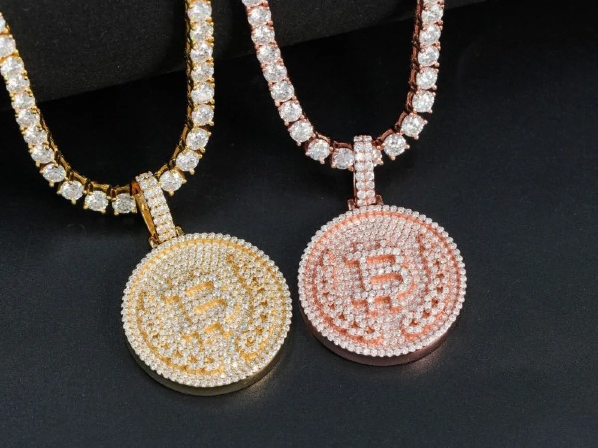 Diamond pendants quoted separately from chains, manufactured by Vesta Jewelry