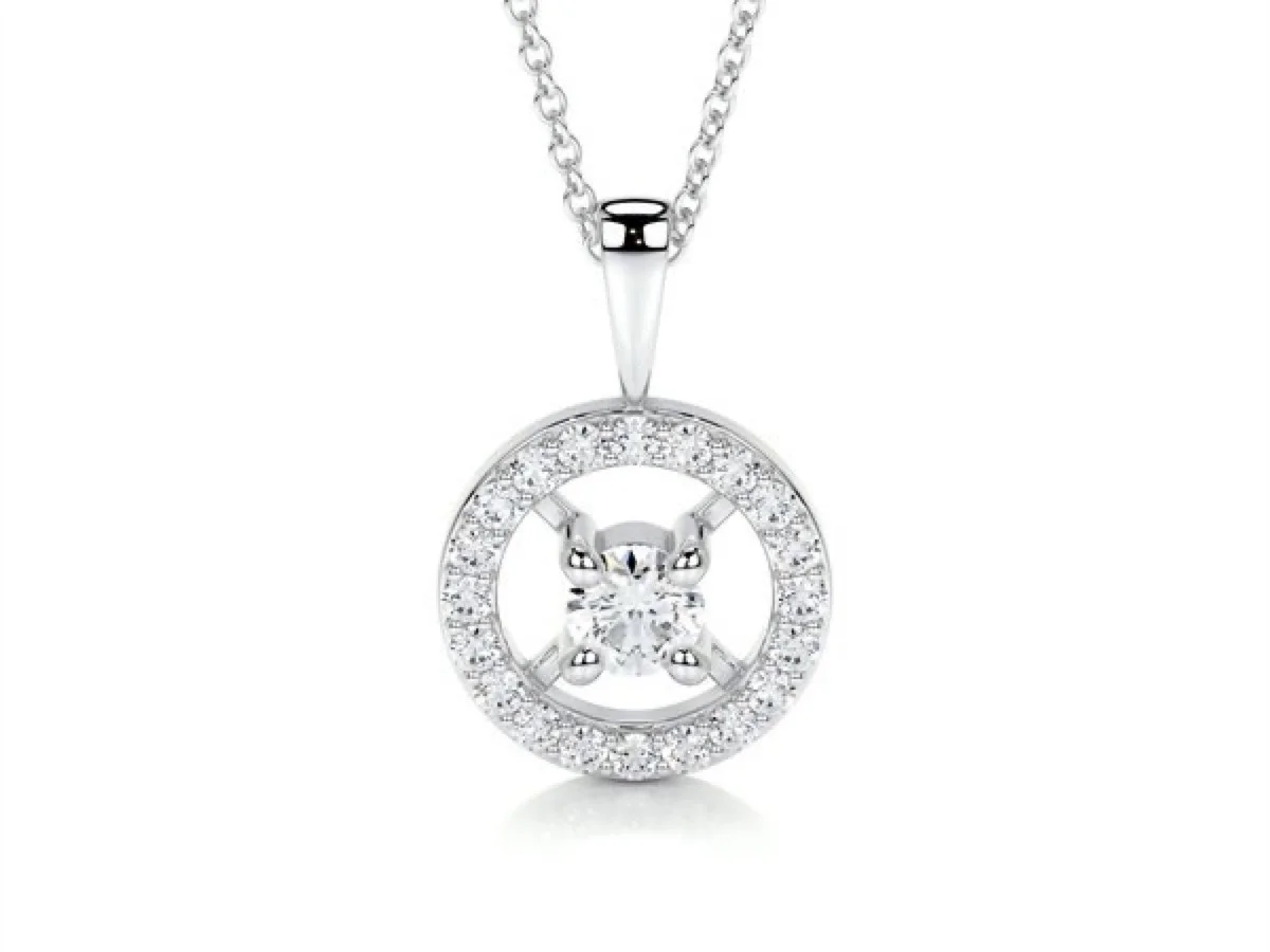 Lab-grown diamond necklace with IGI certified stones, by Vesta Jewelry